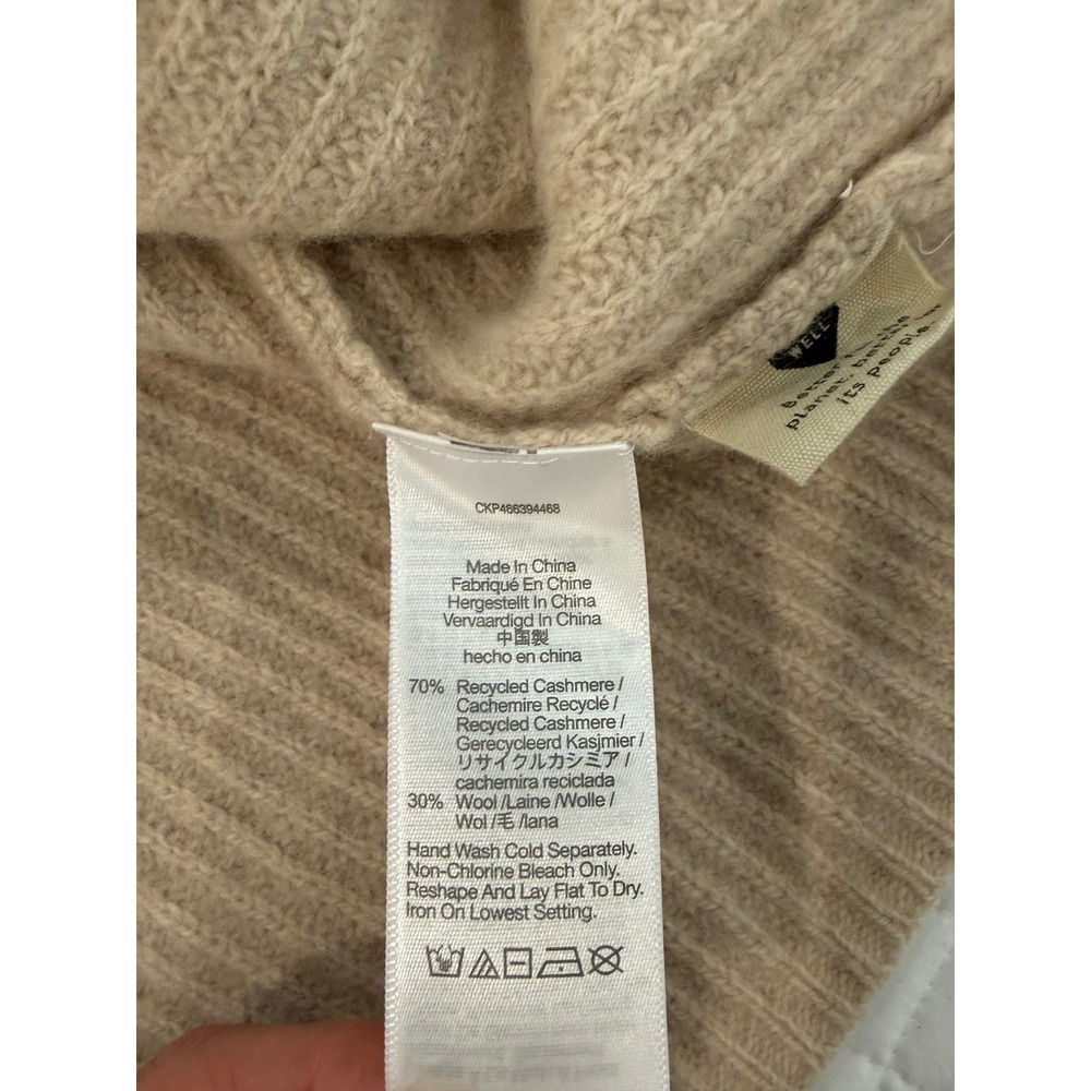 Madewell Resourced Cashmere Wool Turtleneck Cropped Sweater Beige Small - Picture 6 of 6